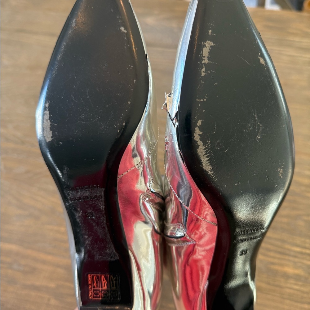 Balenciaga Veau Miroir Argent Booties Size 39 / 8.5 US - Picture 4 of 6